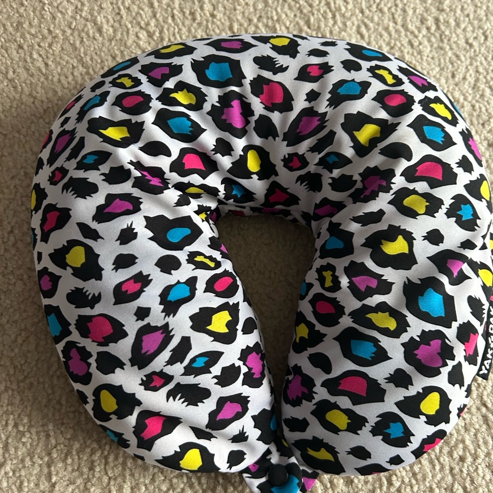 Yak Pak Multicolor Leopard Print Neck Pillow